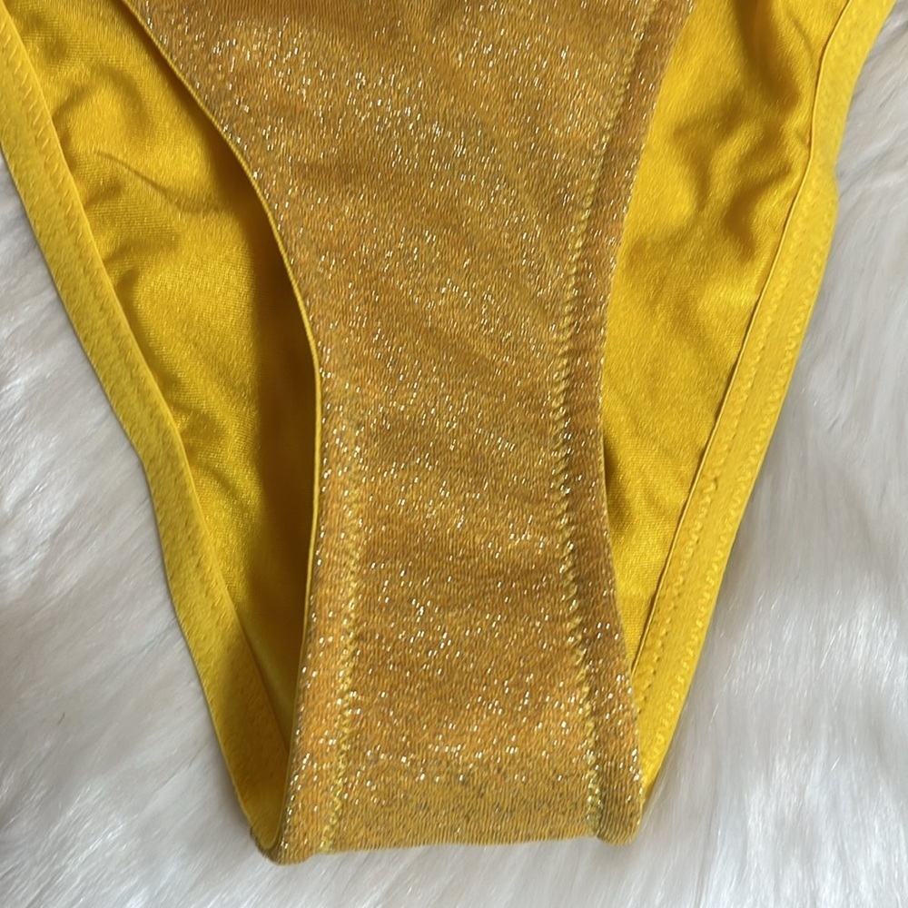 Triangl Swimwear Yellow Glitter String Bikini Bottom - Picture 2 of 12